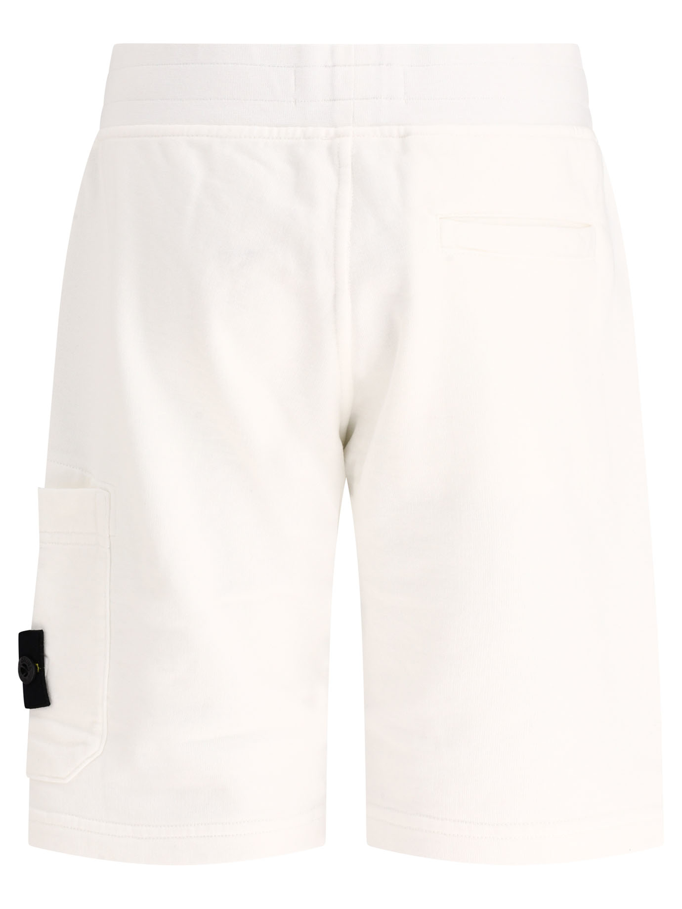 STONE ISLAND JUNIOR White Compass shorts